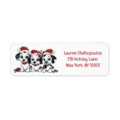 Kerst Dalmatische Honden Etiket (Voorkant)