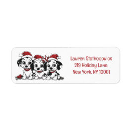 Kerst Dalmatische Honden Etiket