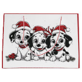 Kerst Dalmatische Honden Groot Cadeauzakje (Voorkant)