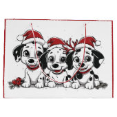 Kerst Dalmatische Honden Groot Cadeauzakje (Achterkant)