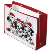 Kerst Dalmatische Honden Groot Cadeauzakje (Voorkant Gekanteld)