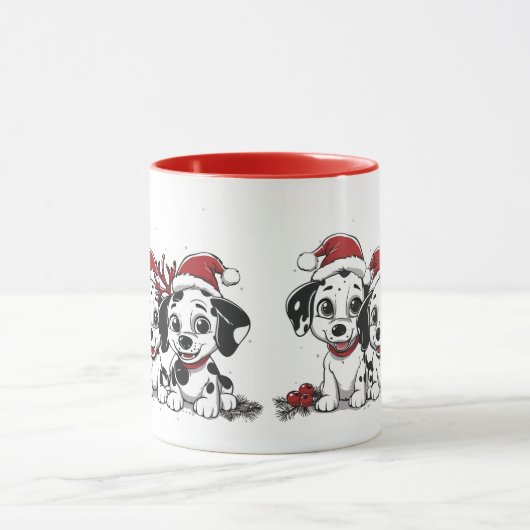 Kerst Dalmatische Honden Mok (Midden)