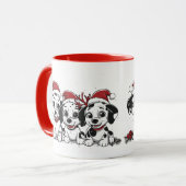 Kerst Dalmatische Honden Mok (Voorkant links)