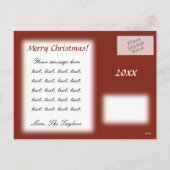 Kerst Damask Snowflake - Rood en Wit Feestdagenkaart (Achterkant)