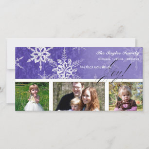 Kerst Damask Snowflake - Royal Paarse Kaart