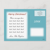 Kerst Damask Snowflake - Winter Aquan White Feestdagenkaart (Achterkant)