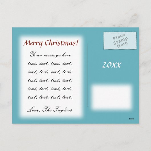 Kerst Damask Snowflake - Winter Aquan White Feestdagenkaart (Achterkant)