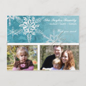 Kerst Damask Snowflake - Winter Aquan White Feestdagenkaart (Voorkant)