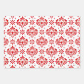 Kerst Damast Patroon op Aangepaste Achtergrond Inpakpapier Vel (Voorkant 2)