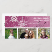 Kerst Damast Sneeuwvlok - Kaart (Voorkant / Achterkant)