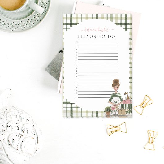 Kerst Dame met Kat Persoonlijke Takenlijst Post-it® Notes
