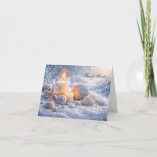 Kerst Dank Je Schelpen en Kaarsen Bedankkaart
