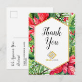 Kerst Dank U Logo Zakelijk Briefkaart (Voorkant / Achterkant)