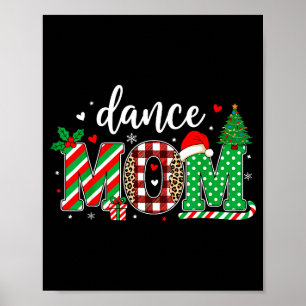 Kerst Dans Moeder Buffalo Plaid Luipaard Kerstman Poster