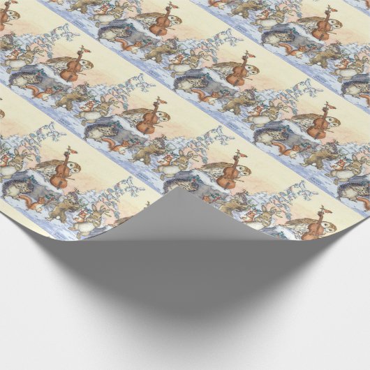 Kerst Dansende Bosdieren Door Molly Brett Cadeaupapier (Hoek)