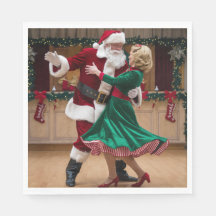 Kerst Dansende Kerstman Servetten.