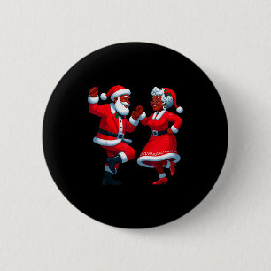 Kerst Dansende Zwarte Afro-Amerikaanse Kerstman Me Ronde Button 5,7 Cm