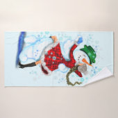 Kerst Dansers Bad Handdoek (Badhanddoek)