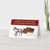 Kerst Dapple paard en gouden slee elegant Feestdagen Kaart (Voorkant)