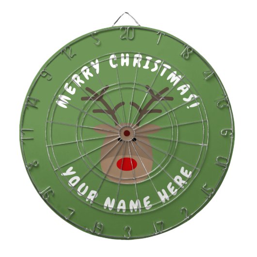 Kerst dartbord met Rudolf het rendier (Voorkant)