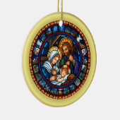 Kerst ~ De Heilige Familie ~ Nativiteit ~ * ~ Keramisch Ornament (Rechts)