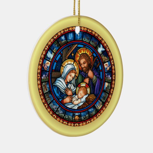 Kerst ~ De Heilige Familie ~ Nativiteit ~ * ~ Keramisch Ornament (Rechts)