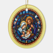 Kerst ~ De Heilige Familie ~ Nativiteit ~ * ~ Keramisch Ornament (Links)