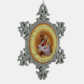 Kerst ~ De Heilige Familie ~ Nativiteit ~ * ~ Tin Sneeuwvlok Ornament (Links)