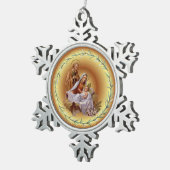 Kerst ~ De Heilige Familie ~ Nativiteit ~ * ~ Tin Sneeuwvlok Ornament (Rechts)