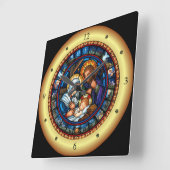 Kerst ~ De Heilige Familie ~ Nativiteit ~ * ~ Vierkante Klok (Hoek)