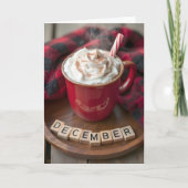 Kerst december warme chocolademelk feestdagen kaart (Voorkant)