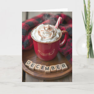 Kerst december warme chocolademelk feestdagen kaart