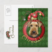 Kerst - Deck de Hallen - Airedales Feestdagenkaart (Voorkant / Achterkant)