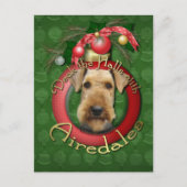 Kerst - Deck de Hallen - Airedales Feestdagenkaart (Voorkant)