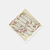 Kerst Deck de Hallen Bladmuziek Papier servet (Hoek)