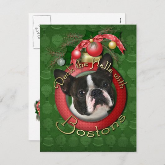 Kerst - Deck de Hallen - Bostons Feestdagenkaart (Voorkant / Achterkant)