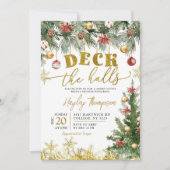 Kerst Deck de Hallen Bruidsdouche Uitnodiging (Voorkant)