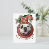 Kerst - Deck de Hallen - Bulldogs Feestdagenkaart (Staand voorkant)