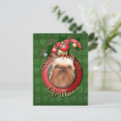 Kerst - Deck de Hallen - Griffons Feestdagenkaart (Staand voorkant)