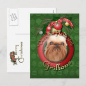 Kerst - Deck de Hallen - Griffons Feestdagenkaart (Voorkant / Achterkant)