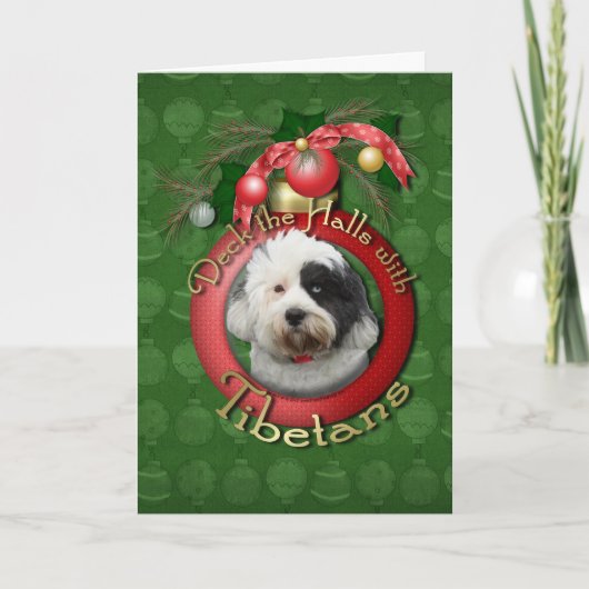 Kerst - Deck de Hallen - Tibetanen Feestdagen Kaart (Voorkant)