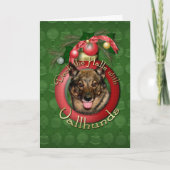 Kerst - Deck de Hallen - Vallhunds Feestdagen Kaart (Voorkant)