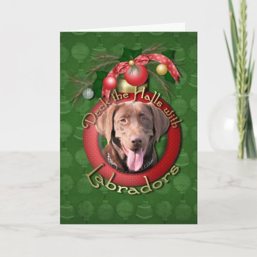 Kerst - Deck de Zalen - Labradors - Chocolade Feestdagen Kaart (Voorkant)