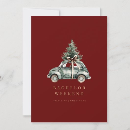 Kerst Decor Bachelor Weekend Uitnodiging Kaart (Voorkant)