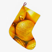 Kerst decor gele kerstballen grote kerstsok (Voorkant (Hangend))