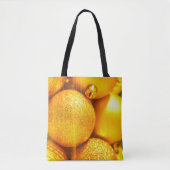 Kerst decor gele kerstballen tote bag (Voorkant)
