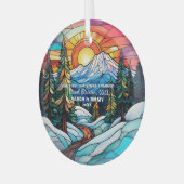 Kerst Decor Mount Rainier Park verloofd paar Glas Ornament (Voorkant links)