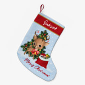 Kerst Decor Schattige Rendier Classic Kleine Kerstsok (Voorkant (Hangend))