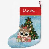 Kerst Decor Schattige Rendier Classic Kleine Kerstsok (Achterkant)