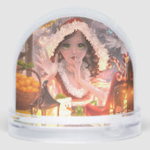 Kerst decor sneeuwbol met magisch meisje (Achterkant)